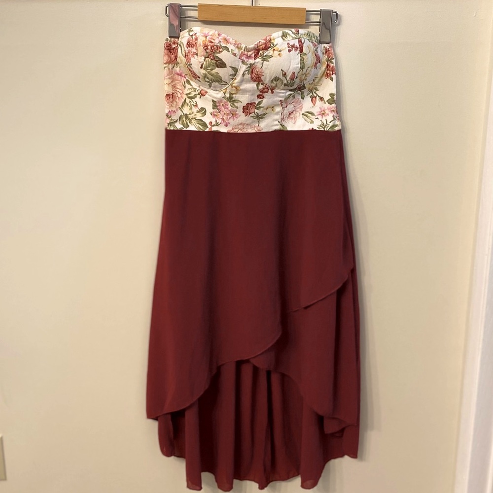 MIDI DRESS | Strapless High-Lo